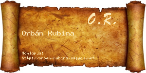Orbán Rubina névjegykártya