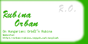 rubina orban business card